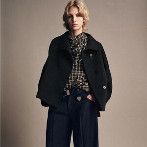 Zara ZW Collection Wool Blend Short Coat S